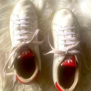 Women’s white leather Adidas sneakers